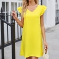 thumbnail image 1 of Vedolay Spring Dresses For Women 2023 Summer Dress for Women Chiffon Blouses Skirt Spaghetti Sleeveless Tops Halter Ruffle Romper Sun Flowy Summer Outfits,Yellow XXL, 1 of 5