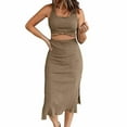 thumbnail image 1 of Vedolay Spring Dresses For Women Women's Short-Sleeve Maxi Dress,Khaki L, 1 of 4