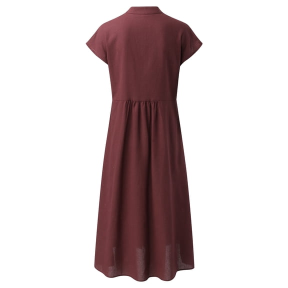 Vedolay Spring Dresses Women's 2023 Bohemian Floral Printed Wrap V Neck Short Sleeve Split Beach Party Maxi Dress,Red S