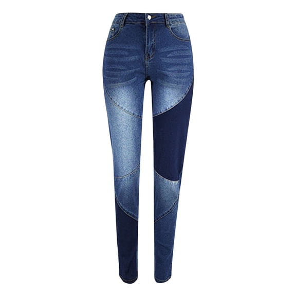 Vedolay Stretchy Jeans for Women High Waist Baggy Loose Streetwear Denim Pants with Pockets,Blue L