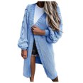 thumbnail image 1 of Vedolay Suit Jacket Women's Casual Distressed Casual Jacket Ripped Fringe Cropped Casual Jacket,Blue L, 1 of 5