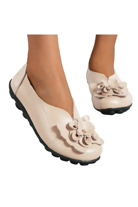 Summer Casual Shoes For Women 2023 Women's Loafers Fashion Comfort Rubber Sole Flats Slip On Dress Shoes,Gold 8.5