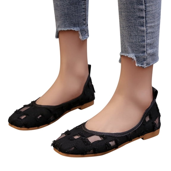 Vedolay Summer Casual Shoes For Women Womens Slip on Shoes with Arch Support Comfort Wide Light Weight Shoes,Black 9