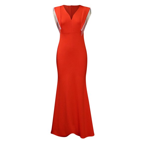 Vedolay Summer Dress Women's Summer Sleeveless Loose Maxi Dress Formal Long Dress with Pockets,Red M