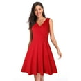 thumbnail image 1 of Vedolay Summer Dresses for Women's Ruffle Oversize Casual Midi Dresses with Pockets,Red L, 1 of 5