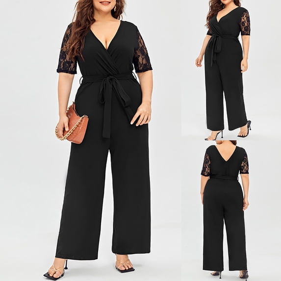 Vedolay Summer Jumpsuit For Women Jumpsuits for Women Seamless Workout High Waist Lift Leggings,Black 4XL