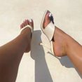 thumbnail image 1 of Vedolay Summer Pumps Flat High Heels for Women Casual Open Toe Summer High Shoes,Beige 9.5, 1 of 4