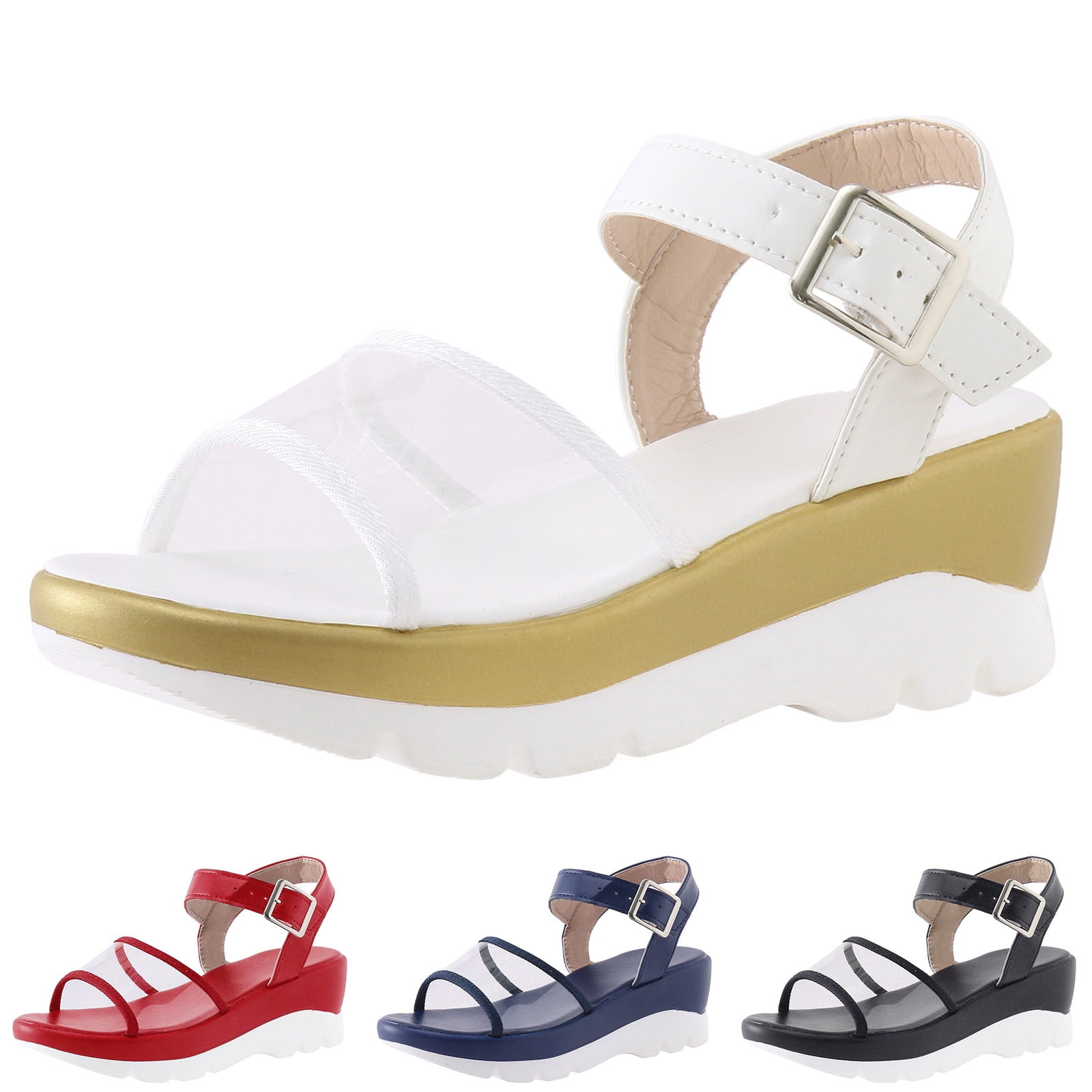 Vedolay Summer Sandal Sandals for Women Walking Slippers with Anti-Slip Breathable Sanda,Red 7.5