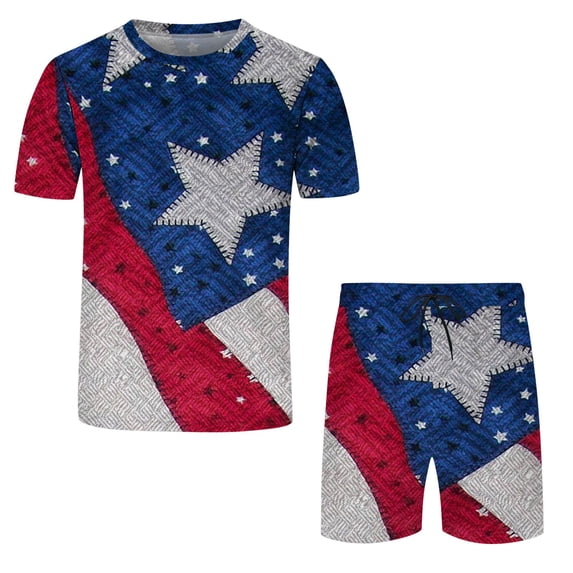 Vedolay Summer Short Sets Men 2 Piece Outfits Men 2 Piece Outfits Summer Casual T Shirts and Classic Sport Shorts,Blue XXL