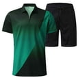 thumbnail image 1 of Vedolay Summer Short Sets Men 2 Piece Outfits Men's Shorts Set 2 Piece Set Polo Shirts Fashion Summer Activewear Casual Set,Green M, 1 of 5