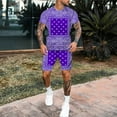 thumbnail image 1 of Vedolay Summer Short Sets Men 2 Piece Outfits Mens 2 Piece Tracksuit Summer Tracksuit Short Sleeve Polo Shirt Shorts Set,Mint Green 4XL, 1 of 2