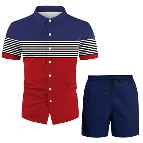 Vedolay Summer Short Sets Men 2 Piece Outfits Mens Tshirt and Shorts Set 2 Piece Outfits Plus Size Sport Stylish Suit,AG XL