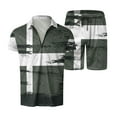 thumbnail image 1 of Vedolay Summer Short Sets Men's Summer 2 Piece Outfits Printed Shirts and Sports Shorts Sets,Gray XL, 1 of 5