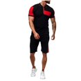 thumbnail image 1 of Vedolay Summer Short Sets Mens Casual Short Sleeves Outfits Summer Tracksuit T Shirt + Shorts Set,Black L, 1 of 5