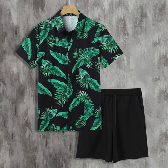 Vedolay Summer Short Sets Mens Short Sets 2 Piece Outfits Shirt Fashion Summer Casual Short Sleeve and Shorts Set for Men,White XXL