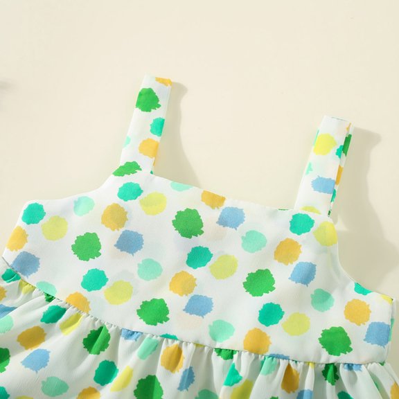 Vedolay Summer Short Sets Toddler Girls Shorts Outfits Print Ruffle T-Shirt Tops Short Summer Clothes Set,Green 2-3 Years