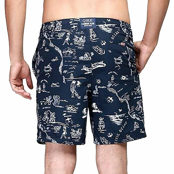 Vedolay Summer Shorts For Men Men’s Linen Shorts Casual Drawstring Summer Beach Shorts,Blue XXL