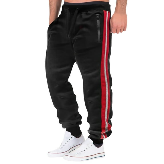 Vedolay Sweat Pants Mens Adult Drawstring Work Pants with Cargo Pocket Man Pants Black,M