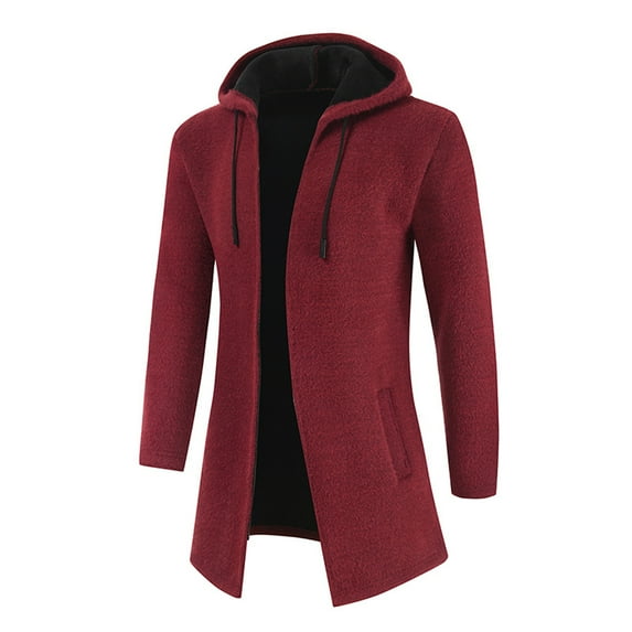 Vedolay Sweater Jacket for Men Fashion Autumn Stand Collar Sweater Casual Jacket Red,M