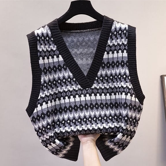 Vedolay Sweater Vest Women Turtleneck Sweater Vest Solid Sleeveless Knit Tank Top,Black One Size