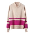 thumbnail image 1 of Vedolay Sweater Women's Neck 2023 Fall Oversized Sweater Casual Ribbed Knit Pullover Top,A L, 1 of 5