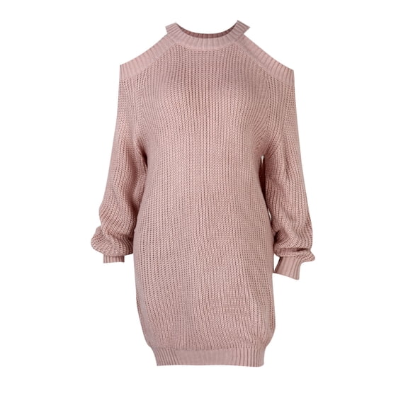 Vedolay Sweater Womens 2023 Fall Cropped Turtleneck Knitted Sweater Pullover Loose Tops,Pink M