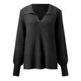 thumbnail image 1 of Vedolay Sweater Womens 2023 Long Lantern Sleeve Halter Neck Cutout Knit Pullover Sweater,Black M, 1 of 4