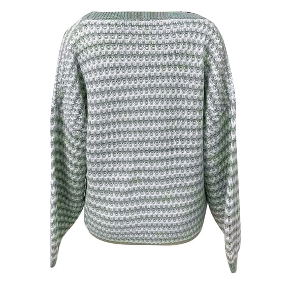 Vedolay Sweater Womens Lightweight Long Sleeve Crew Neck Striped Casual Knitted Pullover Tops,A S