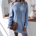 thumbnail image 1 of Vedolay Sweater Womens V Neck Long Sleeve Pullover Casual Lapel Collar Knit Sweaters,Blue XL, 1 of 4