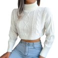 thumbnail image 1 of Vedolay Sweater for Women 2023 Lightweight Turtleneck Knit Top Loose Pullover Sweater White,M, 1 of 5