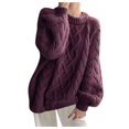 thumbnail image 1 of Vedolay Sweater for Womens 2023 Crew Neck Sweater Tops for Women Pullovers Purple,One Size, 1 of 5