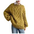 thumbnail image 1 of Vedolay Sweaters Tops V Neck Lace Stitching Buttons Long Sleeves Sweater Green,One Size, 1 of 5
