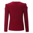 thumbnail image 1 of Vedolay Sweaters Womens Pullover Sweater V Neck Long Sleeve Solid Knit Tops Casual Fall Sweater,Red M, 1 of 5