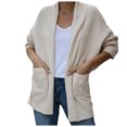 thumbnail image 1 of Vedolay Sweaters for Women 2023 Full-Zipper Stand Collar Sweater Beige,XL, 1 of 4