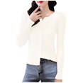 thumbnail image 1 of Vedolay Sweaters for Women Button Down Long Sleeve Soft Knit Cardigan Coat 2023 White,One Size, 1 of 5
