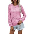 thumbnail image 1 of Vedolay Sweaters for Women Casual Long Sleeve Open Front Sweater with Pockets Pink,L, 1 of 5