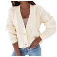 thumbnail image 1 of Vedolay Sweaters for Women Fall Women Casual Long Sleeve Cardigan Beige,One Size, 1 of 5