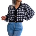 thumbnail image 1 of Vedolay Sweaters for Women Knit Casual Cardigan Lapel Long Sleeve Sweater for Women Black,M, 1 of 5