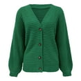 thumbnail image 1 of Vedolay Sweaters for Women Knit Zip Cardigan Sweater with Pockets Green,S, 1 of 5