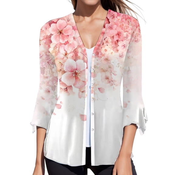 Vedolay Sweaters for Women Long Sleeve Button Down Sweater Knit Cardigan Pink,XL