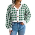 thumbnail image 1 of Vedolay Sweaters for Women Open Front Casual Solid Color Knit Coat with Pockets Green,L, 1 of 5