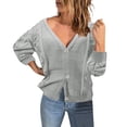 thumbnail image 1 of Vedolay Sweaters for Women Open Front Knit Coat Shrugs for Women Gray,2XL, 1 of 5