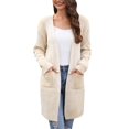 thumbnail image 1 of Vedolay Sweaters for Women Solid Color Sweaters Casual Open Front Cardigan Sweater Khaki,L, 1 of 5