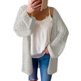 thumbnail image 1 of Vedolay Sweaters for Women Solid Long Sleeve Open Front Long Cardigan Coat 2023 Gray,XL, 1 of 5