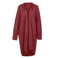 thumbnail image 1 of Vedolay Sweaters for Women Trendy Open Front Cardigan Coat Knit Coats for Women 2023 Red,2XL, 1 of 4