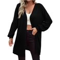 thumbnail image 1 of Vedolay Sweaters for Women Trendy Open Front Cardigan Coats Soft Coat Fall 2023 Black,L, 1 of 4