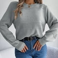 thumbnail image 1 of Vedolay Sweaters for Women Trendy Women's 2023 Long Lantern Sleeve Halter Neck Cutout Knit Pullover Sweater,Gray M, 1 of 4