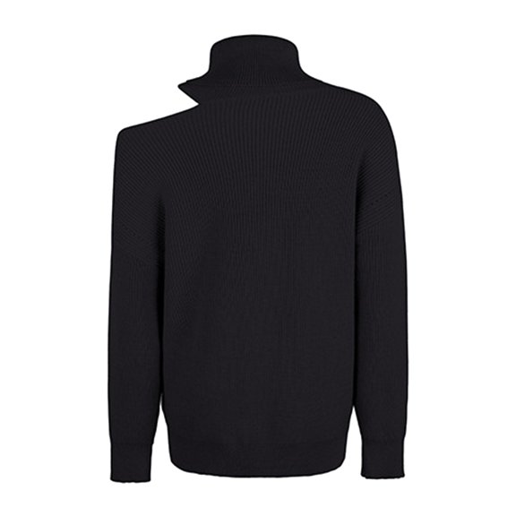 Vedolay Sweaters for Women Trendy Women's Sweaters Turtleneck Lantern Sleeve Oversized Ribbed Knit Fall Tops,Black XL