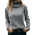 thumbnail image 1 of Vedolay Sweaters for Women Trendy Womens Casual Crew Neck Long Sleeve Pullover Knit Sweaters Jumper Tops,Gray XL, 1 of 4