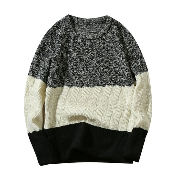 Vedolay Sweaters for Young Men 2023 Long Sleeve Pullover Sweaters Winter Warm Tops Black,3XL